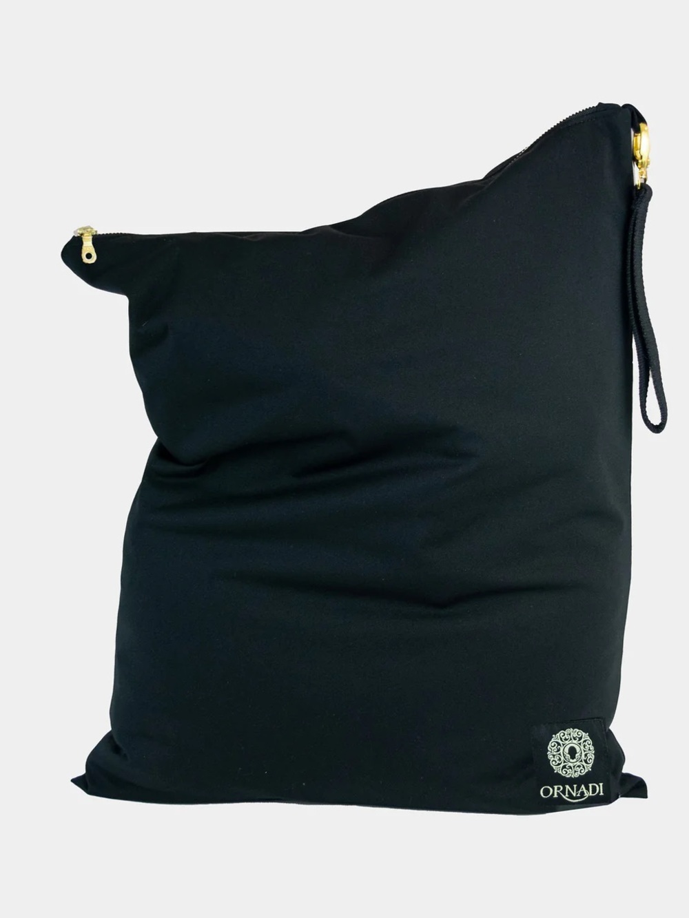 Ornadi Black Nylon Zip Pouch With Strap New Xl Travel Laundry 1 Bag